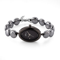 Genoa Terahertz PC21S Japanese Quartz Movement Bracelet Watch in Black Silvertone