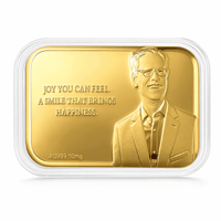 24K Yellow Gold Joy You Can Feel A Smile That Brings HappIness Embossed Sheet (31x45.5mm) 10mg
