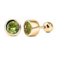 D'Joy Poke Free Hebei Peridot 1.65 ctw Stud Earrings in 18K Vermeil Yellow Gold Over Sterling Silver