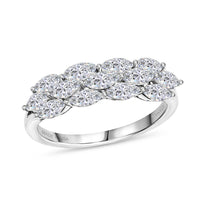 D'Joy White Topaz Ring in Rhodium Over Sterling Silver (Size 10.0) 2.10 ctw