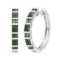 D'Joy Natural Diamond Hoop Earrings in Rhodium Over Sterling Silver 0.25 ctw