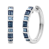 D'Joy Natural Diamond Hoop Earrings in Rhodium Over Sterling Silver 0.25 ctw