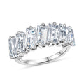 D'Joy White Topaz Ring in Rhodium Over Sterling Silver (Size 10.0) 5.65 ctw - Sticky add to cart bar