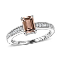 Rhapsody AAA Marropino Morganite and Diamond E-F VS 1.04 ctw Ring in 950 Platinum 4.0 Grams