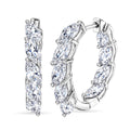 EverTrue White Topaz 8.15.00 ctw Leaf Elegance Hoop Earrings in Platinum Bond - Sticky add to cart bar