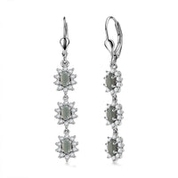 D'Joy Premium Narsipatnam Alexandrite and White Zircon 2.90 ctw Twinkling Starlight Earrings in Rhodium Over Sterling Silver