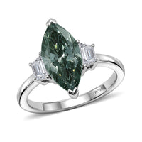 950 Palladium Luxuriant Lab Grown Green Diamond (IR) and Lab Grown Diamond (VS) Ring (Size 7.0) 3.00 ctw