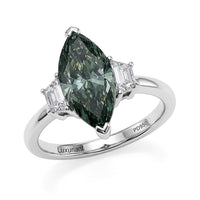 950 Palladium Luxuriant Lab Grown Green Diamond (IR) and Lab Grown Diamond (VS) Celestial Green Spark Ring (Size 10.0) 3.0
