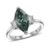 Luxuriant Lab Grown Green Diamond IR and Lab Grown Diamond VS 3.00 ctw Celestial Green Spark Ring in 950 Palladium (Size  11.0)