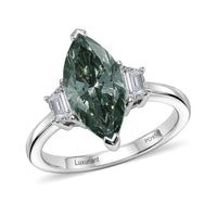 950 Palladium Luxuriant Lab Grown Green Diamond (IR) and Lab Grown Diamond (VS) Celestial Green Spark Ring (Size 10.0) 3.0