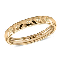 10K Yellow Gold Diamond-cut Band Ring (Size 7.0) 1.3 g