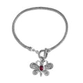 Bali Legacy Niassa Ruby (FF) 1.20 ctw Bracelet with Butterfly Charm in Sterling Silver (8.00 In) - Sticky add to cart bar