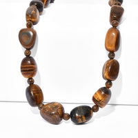 EverTrue Tigers Eye Beaded Necklace (18-19 Inches) in 18K YG Plated 250.00 ctw