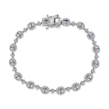 D'Joy Santa Maria Aquamarine, Moissanite Ocean Crown Bracelet in Rhodium Over Sterling Silver (7.25 In) 4.60 ctw - Sticky add to cart bar