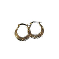 Greek Key Hoop Earrings in 10K Yellow Gold 1.1 Grams - Sticky add to cart bar