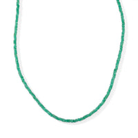 Verde Onyx 38.00 ctw Beaded Necklace (20-22 Inches) in Stainless Steel
