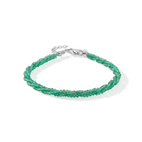 Verde Onyx 13.00 ctw Beaded Bracelet (7-9In) in Stainless Steel