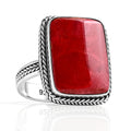 Bali Legacy Red Coral Ring in Sterling Silver (Size 8) - Sticky add to cart bar