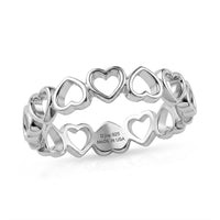 D'Joy Sterling Silver Heart Ring (Size 6.0) (1.50 g)