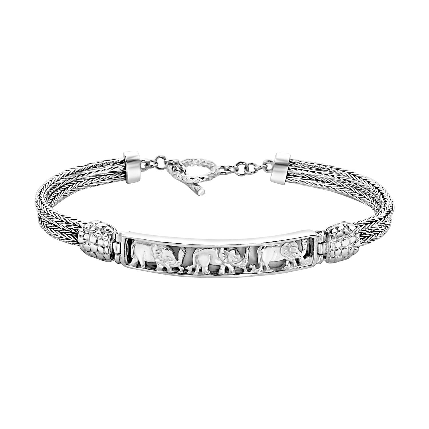 Bali Legacy Elephant Bracelet in Sterling Silver (8.00 In) 13.80 Grams