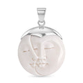 Bali Goddess Carved Bone Buhha Pendant without Chain in Sterling Silver - Sticky add to cart bar