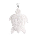 Bali Goddess Carved Bone Turtle Pendant without Chain in Sterling Silver - Sticky add to cart bar