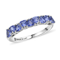 D'Joy Tanzanite Ring in Platinum Over Sterling Silver (Size 10.0) 0.90 ctw