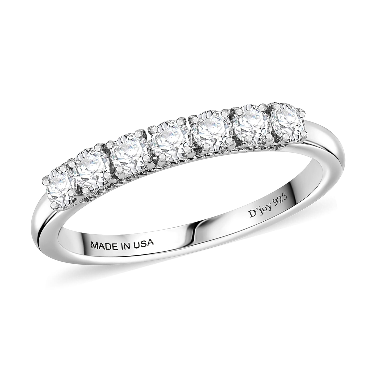 Luxuriant Lab Grown Diamond (G-H, SI) Half Eternity Band Ring in Rhodium Over Sterling Silver (Size 10.0) 0.50 ctw
