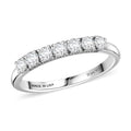 Luxuriant Lab Grown Diamond (G-H, SI) Half Eternity Band Ring in Rhodium Over Sterling Silver (Size 10.0) 0.50 ctw - Sticky add to cart bar