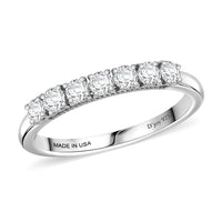 Luxuriant Lab Grown Diamond (G-H, SI) Half Eternity Band Ring in Rhodium Over Sterling Silver (Size 10.0) 0.50 ctw
