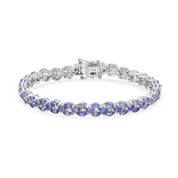 D'Joy Tanzanite Bracelet in Rhodium Over Sterling Silver (6.50 In) 7.70 ctw