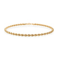 Italian 2.3mm Silk Rope Chain Bracelet in 14K Yellow Gold (7.00 In) 1.06 Grams - Sticky add to cart bar