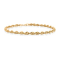 3.3mm Sunrays Rope Chain Bracelet in 14K Yellow Gold (7.50 In) 1.6 Grams - Sticky add to cart bar
