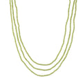 D'Joy Peridot 110.00 ctw Beaded 3 Row Necklace in Rhodium Over Sterling Silver (18-20-22 Inches) - Sticky add to cart bar