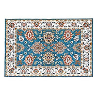 Livmore Teal Blue & White Pile Rug