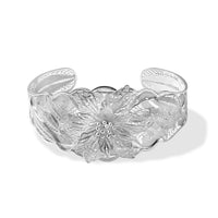 Floral Bangle Bracelet in Sterling Silver (7.25 In) 26.50 Grams