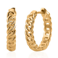 EverTrue Bronzella Collection Miami Cuban Link Hoop Earrings 18K YG Plated Bronze