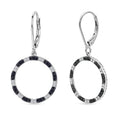 D'Joy Natural Black and White Diamond 0.25 ctw Circle Earrings in Rhodium Over Sterling Silver - Sticky add to cart bar
