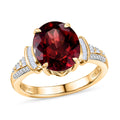Luxoro AAA Red Zircon and Diamond I2 5.85 ctw Ring in 10K Yellow Gold - Sticky add to cart bar