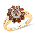 D'Joy AAA Red Zircon, White Zircon Ring in 18K Vermeil YG Over Sterling Silver (Size 10.0) 2.25 ctw - Sticky add to cart bar