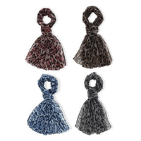 TLV La Marey Multi Color Leopard Print Set of 4 Scarfs (27.6"x70.8")