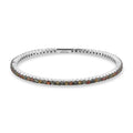 D'Joy Premium Multi Sapphire Bangle Bracelet in Rhodium Over Sterling Silver (7.25 In) 5.50 ctw - Sticky add to cart bar