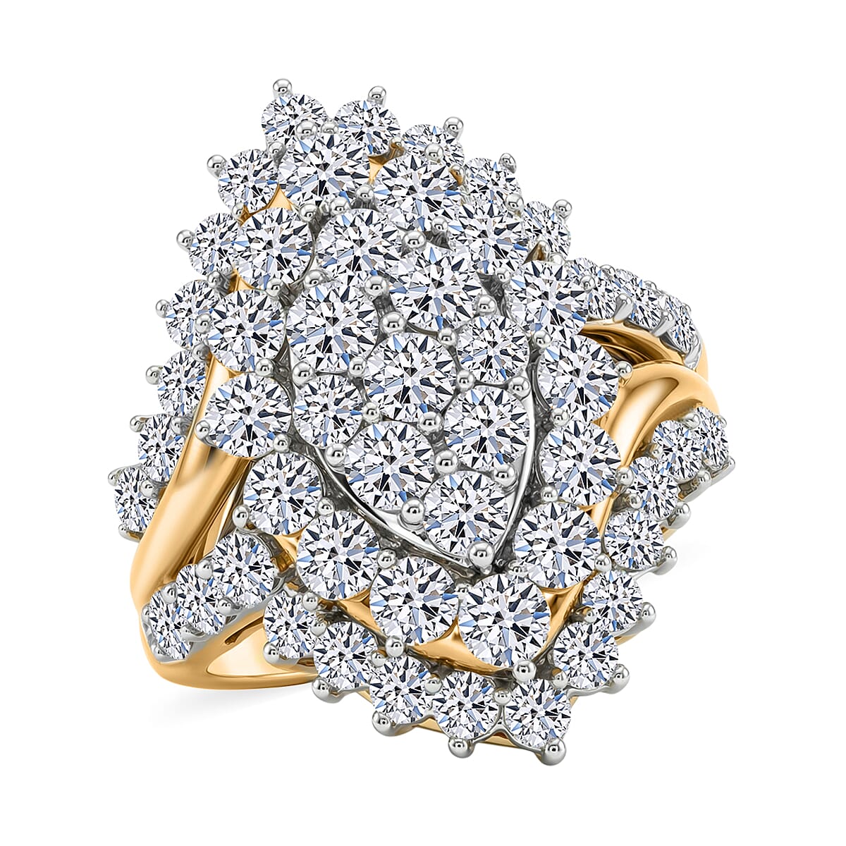 Luxuriant Lab Grown Diamond (VS2) 4.00 ctw Ring in 10K Yellow Gold (Size 8.0) 6.75 Grams