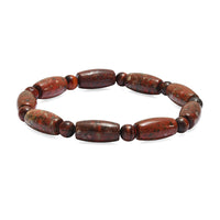 Red Jasper and Red Tiger Eye Beaded Stretch Bracelet 95.00 ctw