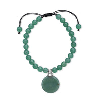 Green Aventurine 65.00 ctw Beaded Bracelet in Silvertone (6-8.5In)