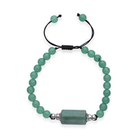 Green Aventurine 70.00 ctw Beaded Bracelet in Silvertone (6-8.5In)
