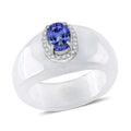 D'Joy Tanzanite, Multi Gemstone Ring in Rhodium Over Sterling Silver (Size 10.0) 28.35 ctw - Sticky add to cart bar