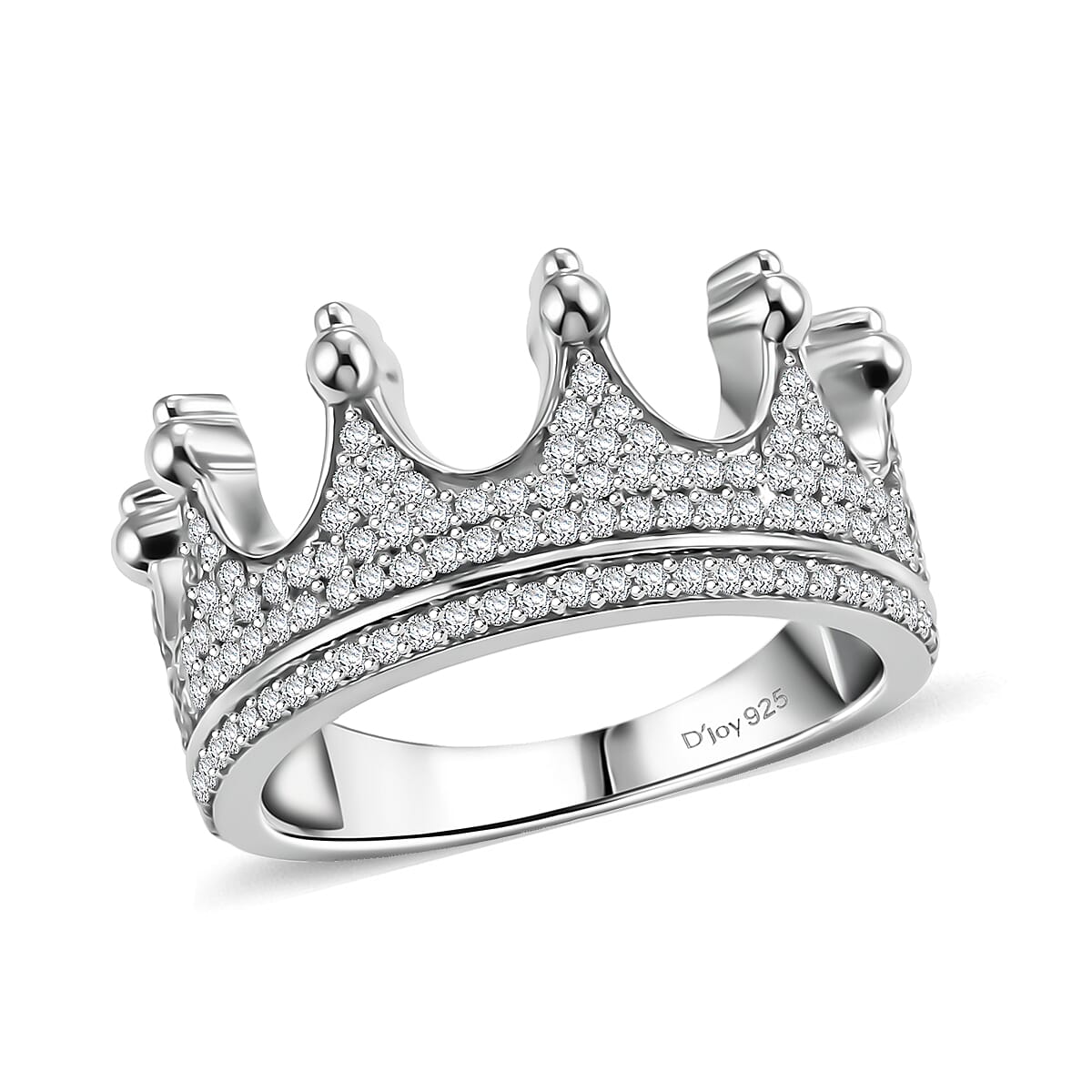 D'Joy Lab Grown Diamond (I1-I2) Ring in Rhodium Over Sterling Silver (Size 6.0) 0.60 ctw