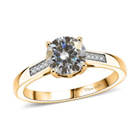 D'Joy Moissanite 1.25 ctw Ring in 18K Vermeil Yellow Gold Over Sterling Silver (Size 9)