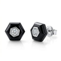 Lab Grown Diamond G-H SI and Black Jade (D) 4.65 ctw Midnight Spark Earrings in Rhodium Over Sterling Silver (Ships in 8-10 Days) - Sticky add to cart bar